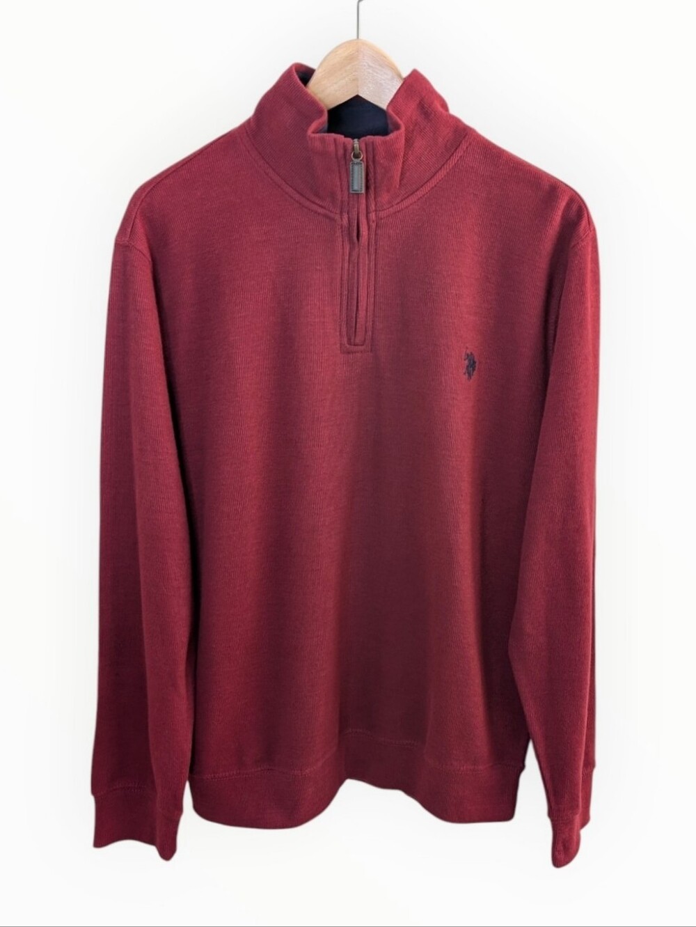 U.S. Polo Assn. Men's Zip-Neck Sweater  Wine Red Medium NWT